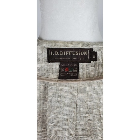 I.B. Diffusion Natural Linen Button Closure Blazer Womens 10 - Picture 5 of 5